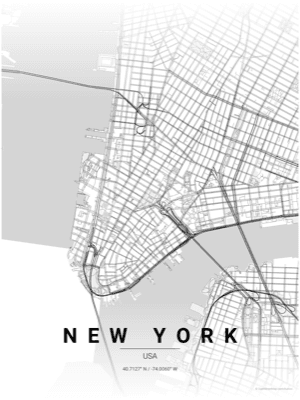 Gradient Roads theme - New York sample poster