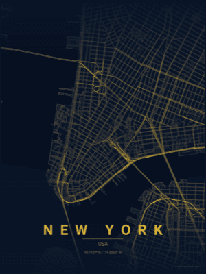 Midnight Blue theme - New York sample poster