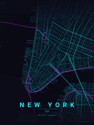 Neon Cyberpunk theme - New York sample poster