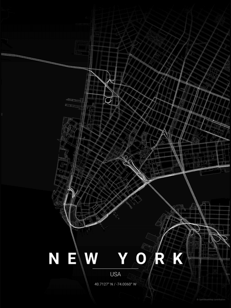 New York map poster example