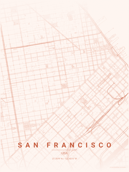 San Francisco city map poster