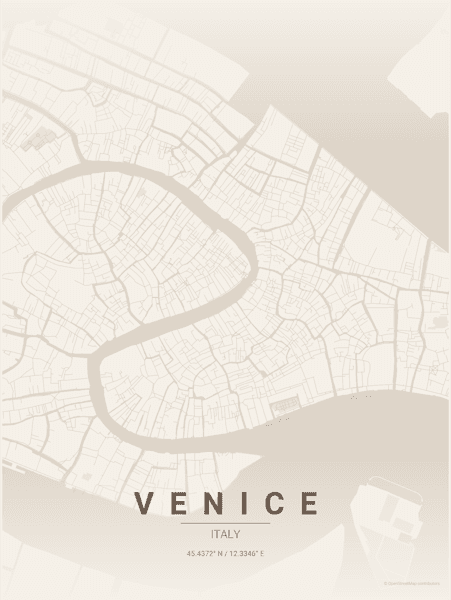 Venice city map poster