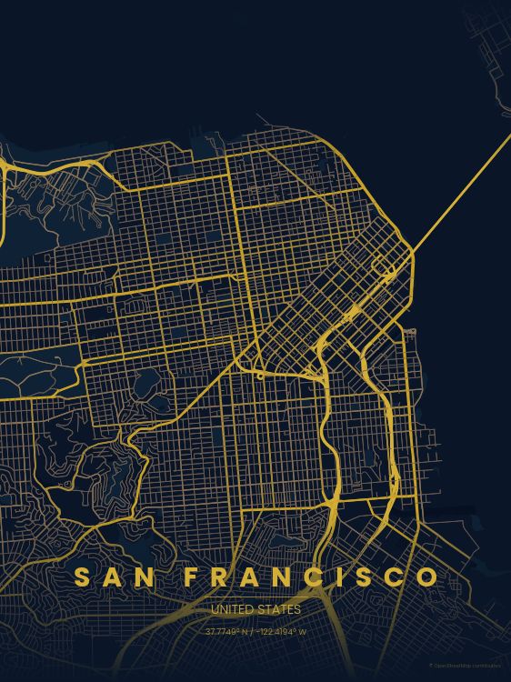 San Francisco map poster — CityLines print